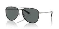 Thumbnail for COACH Sunglasses HC 7164 936881 Satin Gunmetal/Black Grey Solid Polar Policarb