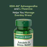 Thumbnail for Nature's Bounty Stress Relief Ashwagandha KSM 66 Tablets, Mood Support, 50 Count