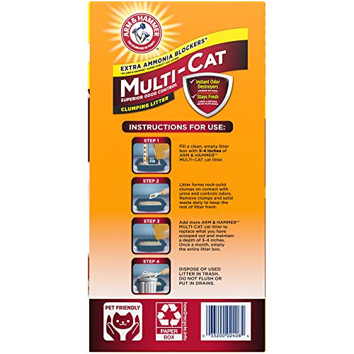 Arm & Hammer Multi-Cat Superior Odor Control with Clean Burst Clumping Cat Litter, 40lb