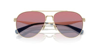 Thumbnail for COACH Sunglasses HC 7169 90050Q Shiny Light Gold/Blue Saddle Gradient Polyamid