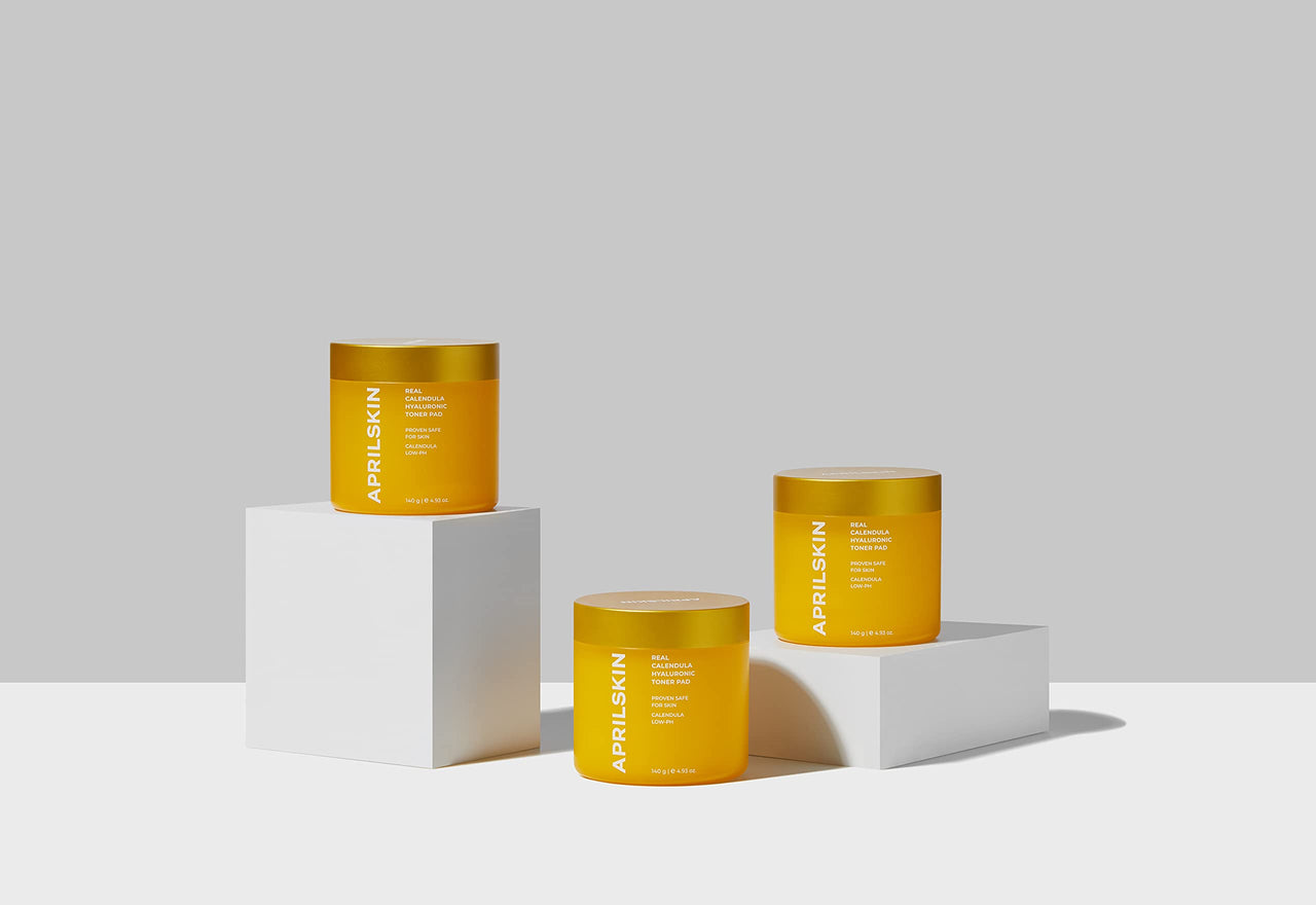 APRILSKIN Calendula PHA Hyaluronic Toner Pads | Vegan, Cruelty Free | Exfoliating, refining pores & hydrating for dry, sensitive, acne-prone skin | 60 pads | No sulfates and artificial fragrance