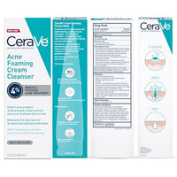 Thumbnail for CeraVe Acne Foaming Cream Cleanser, 4% Benzoyl Peroxide Face Wash With Hyaluronic Acid, Niacinamide & Ceramides, Gentle Daily Acne Treatment For Face