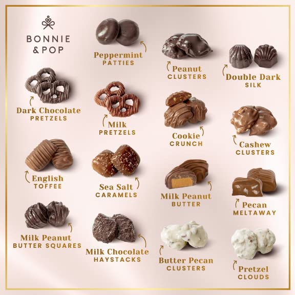 Chocolate Gift Basket, Candy Food Arrangement Platter, Gourmet Snack Box, Holiday Present Idea, Corporate Him & Her, Men Women Sympathy Family Parties & Get Well- Bonnie & Pop
