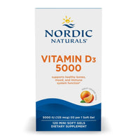 Thumbnail for Nordic Naturals Vitamin D3 5000, Orange - 120 Mini Soft Gels - 5000 IU Vitamin D3 - Supports Healthy Bones, Mood & Immune System Function - Non-GMO - 120 Servings