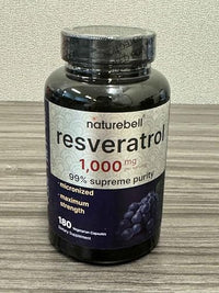 Thumbnail for NatureBell Resveratrol - 180 Vegetarian Capsules - 1,000mg Polygonum Cuspidatum Extract - Antioxidant Support - Heart, Brain & Immune Wellness*