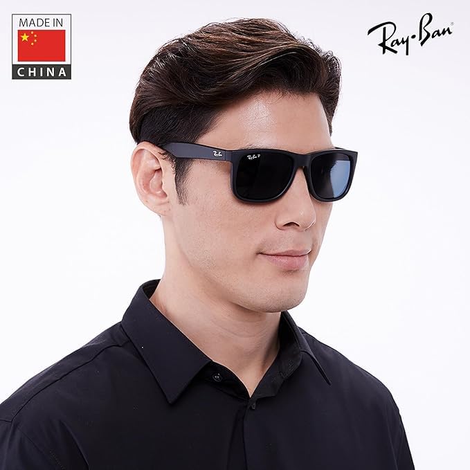 Ray-Ban RB4165 JUSTIN CLASSIC POLARIZED Square Shape Sunglasses with Official Eyewear Kit