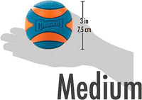Thumbnail for Chuckit Ultra Squeaker Ball Natural Rubber Dog Toy Medium 2.5