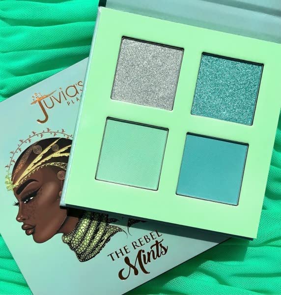 Juvia's Place Rebel Quad Mint Eyeshadow Palette - Shades of 4, Professional Eye Makeup, Pigmented Makeup Palette for Eye Color & Shine, Pressed Eyeshadow Cosmetics