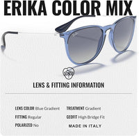 Thumbnail for Ray-Ban RB4171 ERIKA COLOR MIX Phantos Shaped Non-Polarized Sunglasses for Women – Includes Official RAYBAN Eyewear Kit – Ideal Formal & Casual Wear Sunglasses – Blue Gradient Lens