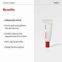Thumbnail for FRANKLY Retinol 0.3% Cream, 0.7 fl oz - Korean Intensive Retinol | Night Cream | Ceramides & Natural Ginseng | Anti-aging, Wrinkles Care, Reduces Congestion and hyperpigmentation | Korean Skin Care