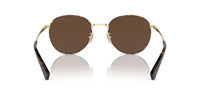 Thumbnail for COACH Sunglasses HC 7163 90053G Light Gold/Dark Tortoise Brown Solid Polyamide