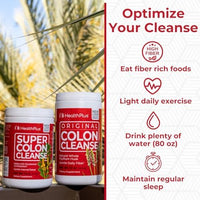 Thumbnail for Health Plus Super Colon Cleanse, 12 oz Powder, 68 Servings - Natural Detox, Digestive Constipation Relief, Gentle Gut Cleanse with Psyllium Husk & Senna Leaf