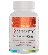 Thumbnail for WELLNESS EXTRACT Eannatto Tocotrienols Deltagold Vitamin E Supplements Softgels, Tocopherol Free, Non-GMO, Gluten Free & Antioxidant (50MG 30 Softgels).