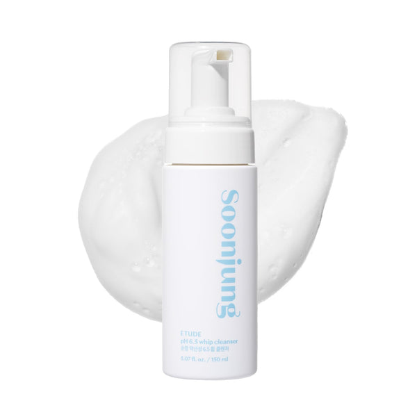ETUDE pure calming cushion bubble Cleanser, Lightweight Hydrating Facial Wash for Sensitive & Acne-Prone Skin, Non-Comedogenic, Fragrance Free, Low pH Balanced, Korean Face Wash, 5.06 fl oz