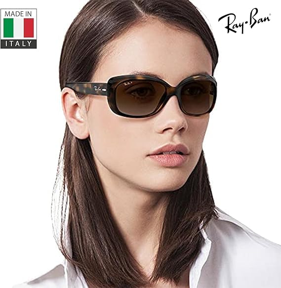 Ray-Ban RB4101 JACKIE OHH POLARIZED Butterfly Shaped Sunglasses for Men & Women – Includes Official Rayban Eyewear Kit – Ideal Formal & Casual Wear Sunglasses – Brown Lens