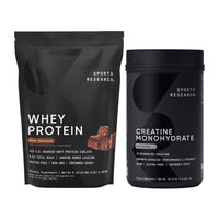Thumbnail for Sports Research® Recovery Matrix - Dutch Chocolate Whey Protein Powder (5.42 LB) and Creatine Monohydrate (2.2 LB) Bundle