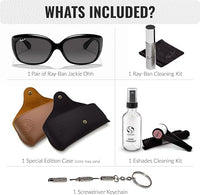 Thumbnail for Ray-Ban RB4101 JACKIE OHH POLARIZED Butterfly Shaped Sunglasses for Men & Women – Includes Official Rayban Eyewear Kit – Ideal Formal & Casual Wear Sunglasses – Grey Gradient Lens