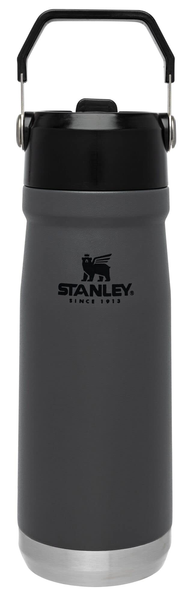 STANLEY IceFlow Flip Straw Water Bottle 22 oz | Built-In Straw for Travel and Sports | Lightweight and Leak Resistant | Insulated Stainless Steel | BPA-Free | Charcoal