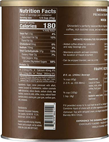 Ghirardelli Mocha Frappe, Powder, 3.12 lb