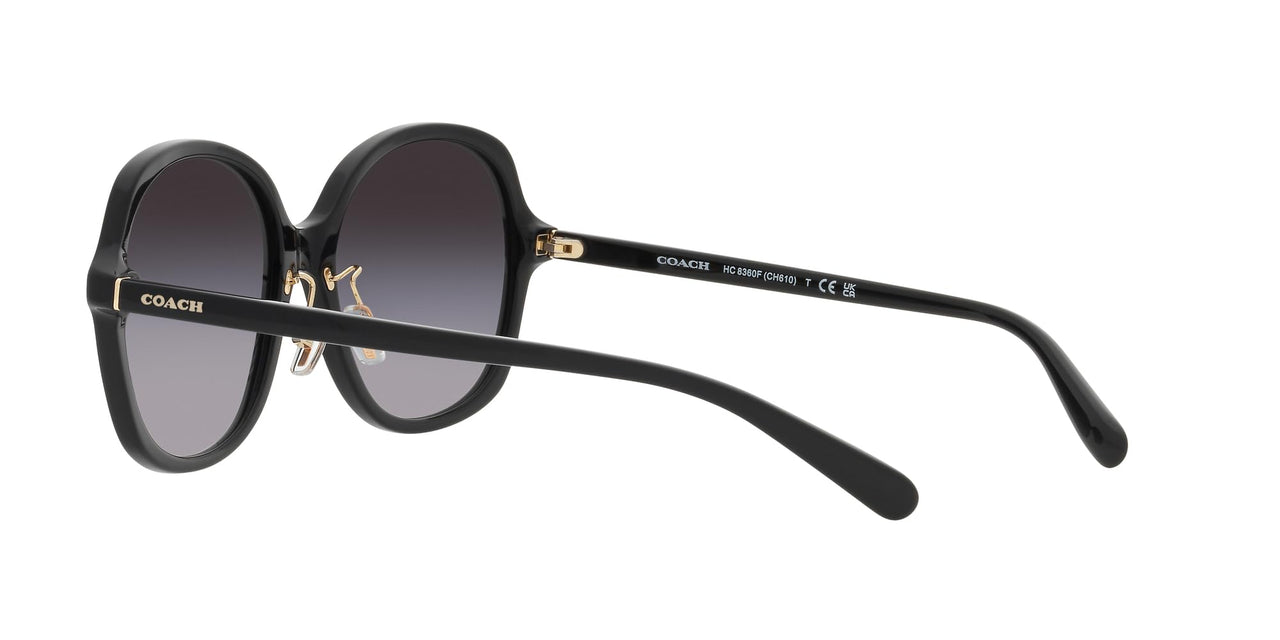 COACH HC8360F Low Bridge Fit Sunglasses, Black/Grey Gradient, 58 mm