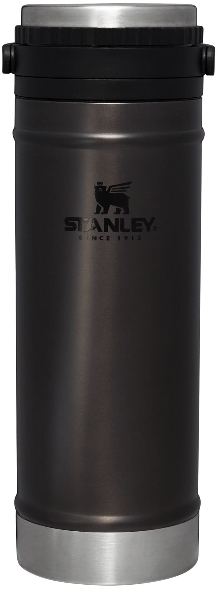 STANLEY Travel Mug with Integrated French Press 16 oz | 5 Minute Brew, 4 Hours Hot, Leakproof Lid | Mesh Filter for Coffee Grounds | Insulated Stainless Steel Coffee Maker | BPA-Free | Charcoal Glow