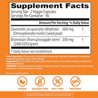 Thumbnail for Doctor's Best Quercetin Bromelain, Immunity Support Capsule, Heart, Joint & Healthy Respiratory System, Non-GMO, Vegan, Gluten Free, Soy Free,180 VC