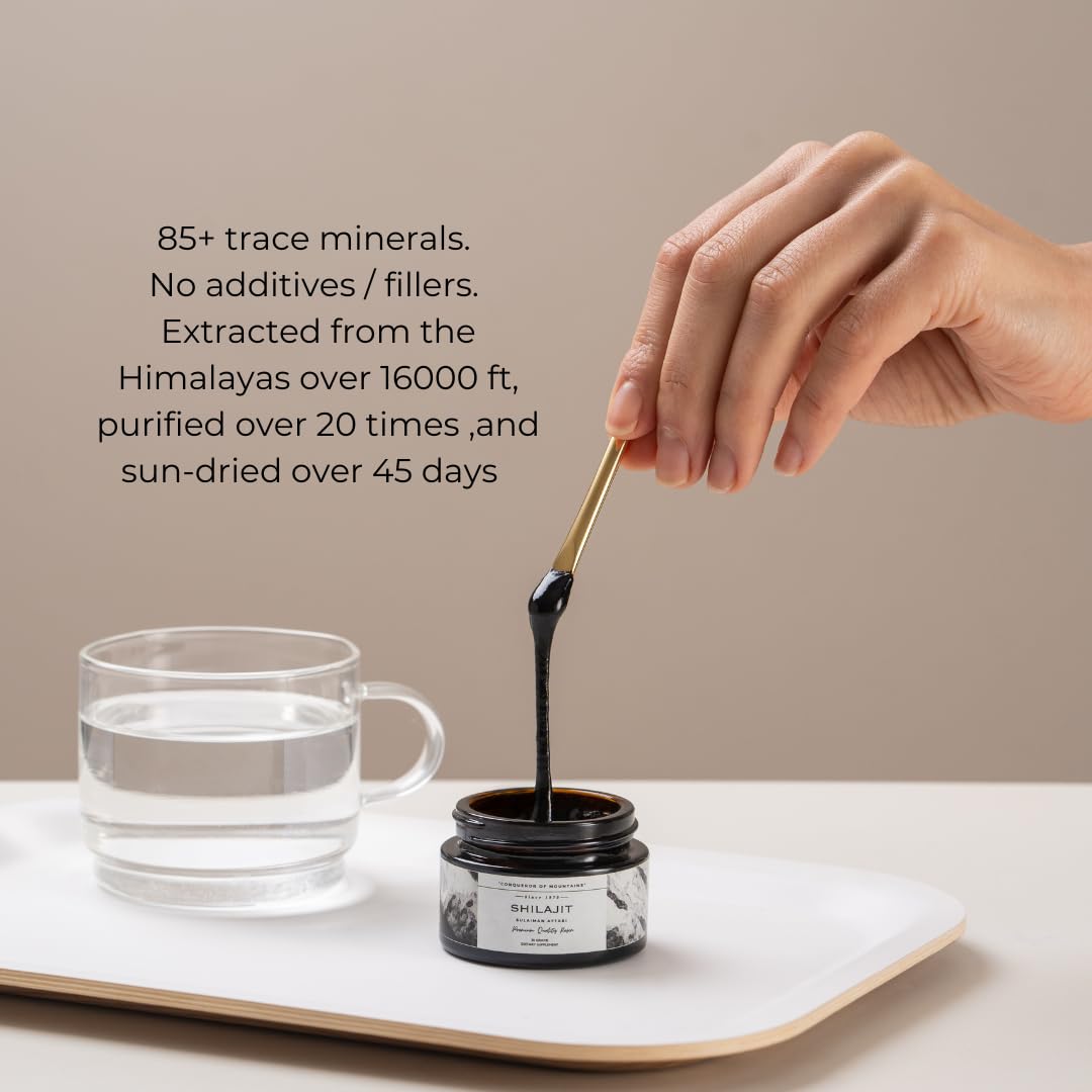Sulaiman Aftabi Authentic Himalayan Shilajit Resin – Traditional Sun-Dried, Lab Tested, Gold Grade, 85+ Trace Minerals – 30g (2 Month Supply)