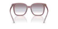 Thumbnail for Coach HC8381F Low Bridge Fit Sunglasses, Transparent Rose/Blush/Purple Blue Peach Gradient, 56 mm