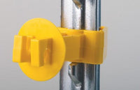 Thumbnail for Electric Fence Insulator, T-Post, Snug-Fit, Yellow, Extra-Long, 25-Pk.
