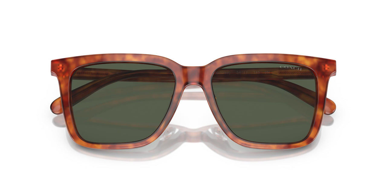Coach HC8385U Universal Fit Sunglasses, Caramel Tortoise/Army Green Solid, 54 mm