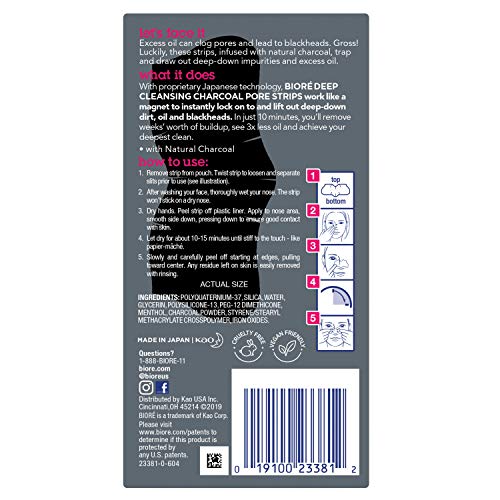 Bioré Nose+Face 24ct Pore Strips with Bioré Charcoal 18ct Nose Strips