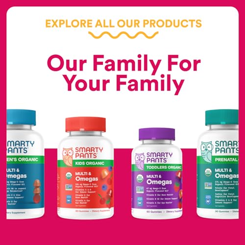 SmartyPants Women's Multivitamin Gummies, Omega 3 (DHA/EPA), Methylfolate, CoQ10, Vitamin D3, C, Vitamin B12, B6, A, K & Zinc, Inositol, Gluten Free, 90 Count (30 Day Supply)