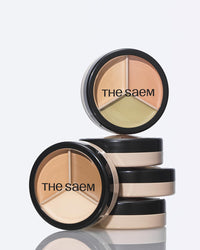 Thumbnail for THE SAEM Cover Perfection Triple Pot Concealer - 3 Color Concealer with Clear Beige, Green & Peach Shades - Full Coverage to Correct & Conceal Redness, Dark Circles, 01 Correct Beige
