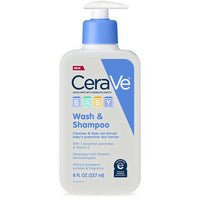 Thumbnail for CeraVe Baby Wash & Shampoo | 2-in-1 Tear-Free Baby Wash & Sulfate Free | 8 Ounce & Diaper Rash Cream | Baby Healing Ointment for Extra Dry, 3 Ounce