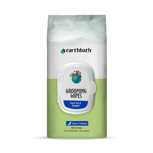 Image 1 of earthbath, Green Tea & Awapuhi Grooming Pet Wipes, 100 Count