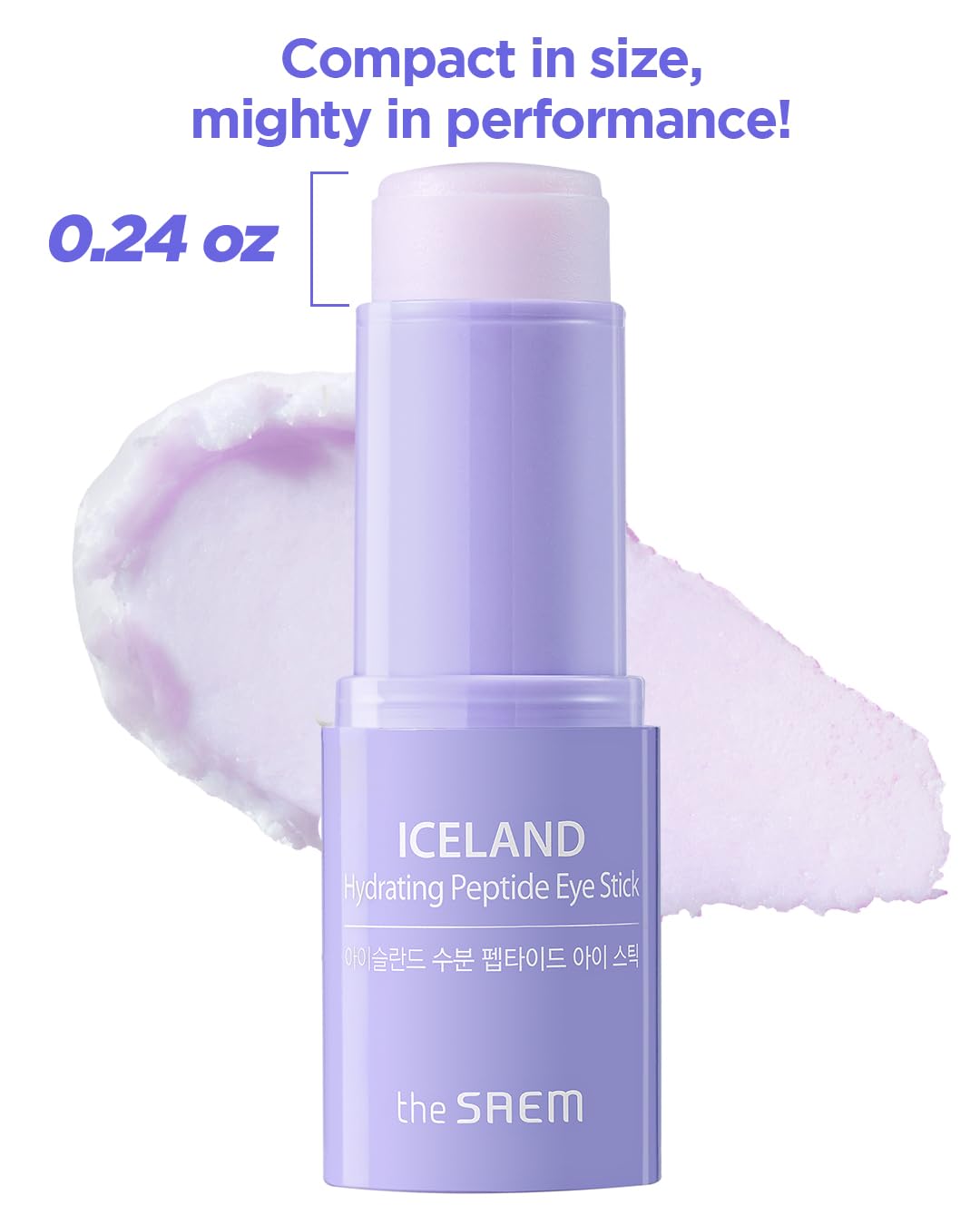 THESAEM Iceland Hydrating Peptide Eye Stick 0.24oz - Elasticity, Cooling, Moisturizing Eye Balm for Loose Skin – Under Eye Treatment - Balm to Smooth Skin Texture - Daisy Flower Scent
