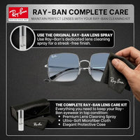Thumbnail for Ray-Ban RB1971 SQUARE 1971 CLASSIC Square Shaped Non-Polarized Sunglasses for Women – Includes Official RAYBAN Eyewear Kit – Ideal Formal & Casual Wear Sunglasses – Light Blue Gradient Lens