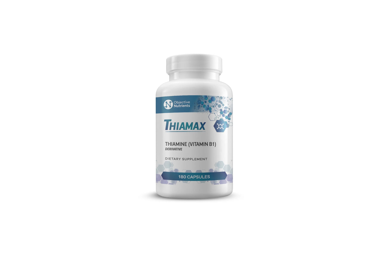 Objective Nutrients Thiamax Vitamin B1 (Thiamine TTFD) Capsules, No Fillers or Flow Agents, 100mg, 180 Count