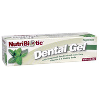 Thumbnail for NutriBiotic – Dental Gel, Golden Peppermint, 4.5 Oz | with GSE, Aloe, Vitamin C & Baking Soda | Vegan, Biodegradable & Free of Fluoride, Gluten & Sodium Lauryl Sulfate / SLS