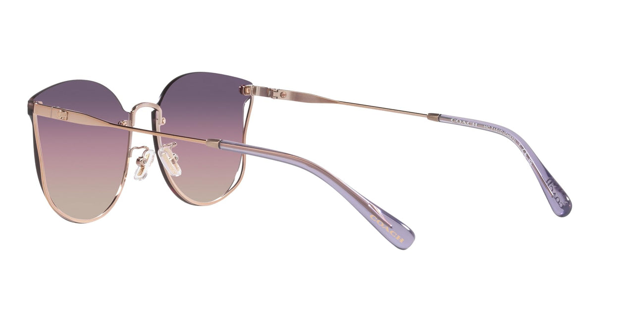 Coach HC7151D Sunglasses, Shiny Rose Gold/Transparent Purple, 63 mm
