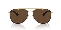 Thumbnail for COACH HC7164 Sunglasses, Light Gold/Dark Tortoise/Dark Brown Solid, 59 mm