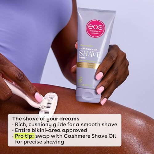 eos Cashmere Skin Collection Shave Butter- Vanilla Cashmere, Non-Foaming, Moisturizing, Prevents Razor Burn, Shave Cream for Women, eos Shave Cream, 7 fl oz