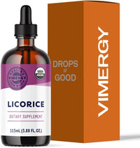 Thumbnail for Vimergy Licorice – Promotes Digestive Function* 57 2mL (50-58 Drops) Servings (200mg Extract Per Serving) – Benefits Respiratory Health* – USDA Certified Organic, Vegan, Gluten-Free – 115 mL