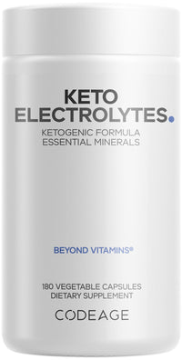 Thumbnail for Codeage Keto Electrolytes Supplement – Vegan Electrolyte Tablets w Magnesium, Potassium, Calcium & Salt - Electrolyte Powder Salt Pills & Drink Hydration Supplements - Non-GMO Keto Diet - 180 Capsules