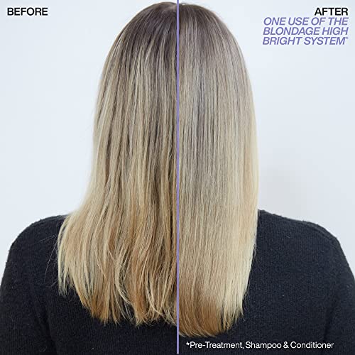 Redken Blondage High Bright Pre Treatment | Brightens and Lightens Color-Treated and Natural Blonde Hair Instantly | Infused with Vitamin C