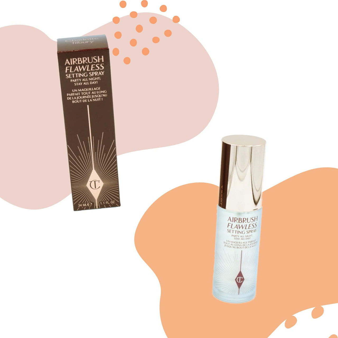 Charlotte Tilbury Airbrush Flawless Setting Spray - Ultra-Fine Hydrating Mist to Prime & Set Face Makeup For Up to 16Hr - Soothes, Blurs Pores & Calms Skin