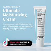 Thumbnail for NIDA Youthful Formula™ Ultimate Moisturizing Cream | Centella Asiatica, Niacinamide, Hyaluronic Acid, Collagen | Wrinkles, Fine Lines, Dark Spots, Dry Skin, Redness | 3.38 fl. oz., 100ml (Old Formula)