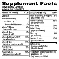 Thumbnail for Centrum MultiGummies Multi+ Dual Action Mental Focus Adult Multivitamin with Caffeine from Green Tea, Supports Mental Focus, Attention and Alertness, Lemon/Orange Flavors - 90 Count