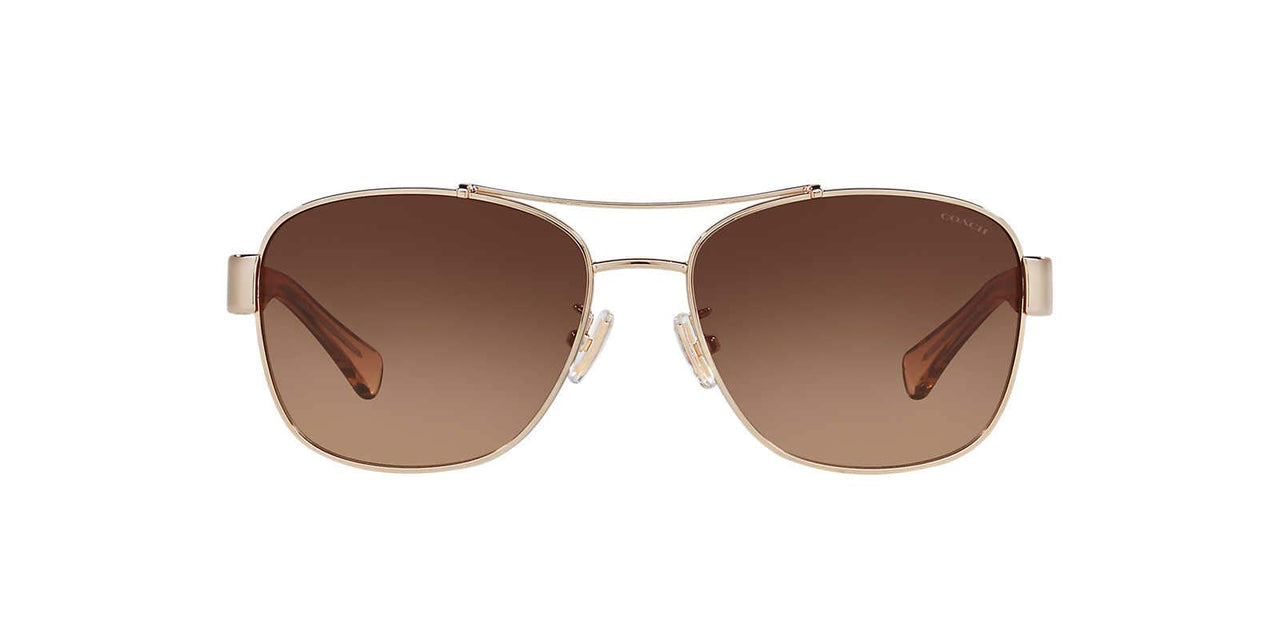 Coach HC7064 Sunglasses, Light Gold/Brown Gradient, 56 mm