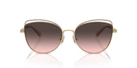Thumbnail for COACH Women's HC7162 Cat Eye Sunglasses, Shiny Light Gold/Rose/Grey Pink Gradient, 57 mm
